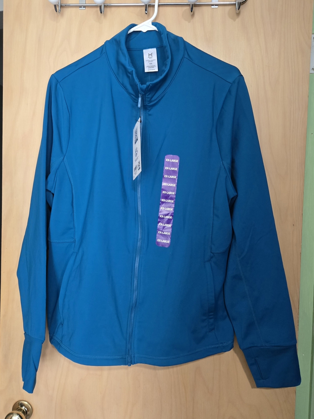 Teal Blue Full-Zip Active Jacket. Members Mark. NWT